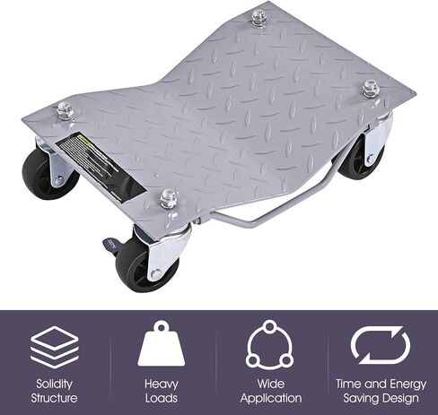 Goplus 4 PCS 4 X 3 Set Wheel Dollies Dolly Tire Skates Vehicle Car Auto Repair Moving Diamond, Gray in Saudi Arabia
