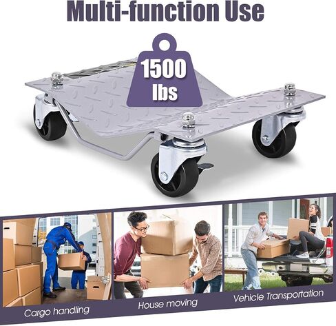 Goplus 4 PCS 4 X 3 Set Wheel Dollies Dolly Tire Skates Vehicle Car Auto Repair Moving Diamond, Gray in Saudi Arabia