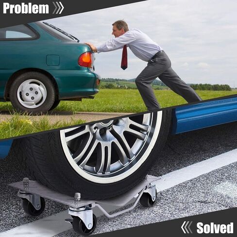 Goplus 4 PCS 4 X 3 Set Wheel Dollies Dolly Tire Skates Vehicle Car Auto Repair Moving Diamond, Gray in Saudi Arabia