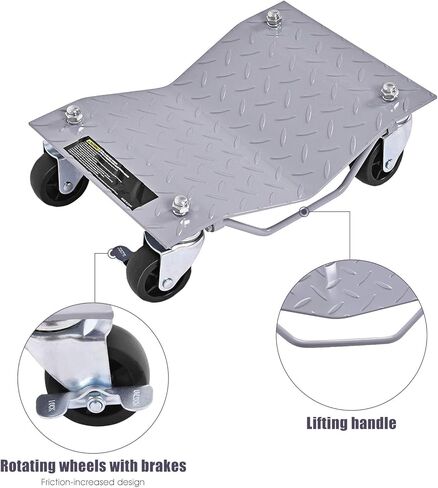 Goplus 4 PCS 4 X 3 Set Wheel Dollies Dolly Tire Skates Vehicle Car Auto Repair Moving Diamond, Gray in Saudi Arabia