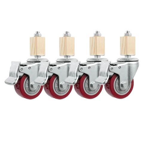4pcs/lot 2 inch Caster 30mm Square Tube Stainless Steel Foot with Brake Universal Wheel in Saudi Arabia
