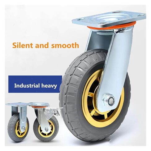 1 x 5-inch Brake Wheel Heavy-Duty Caster Silent Rubber Flat cart Shock Absorption with Brake in Saudi Arabia