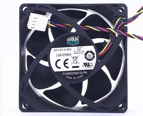 FA08025M12LPA 80x80x25mm 12V 0.45A مروحة تبريد بأربعة أسلاك in Kuwait