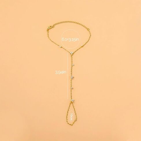 Dainty Hand Chain Bracelet for Women Elegant Gold Ring Bracelet in Saudi Arabia