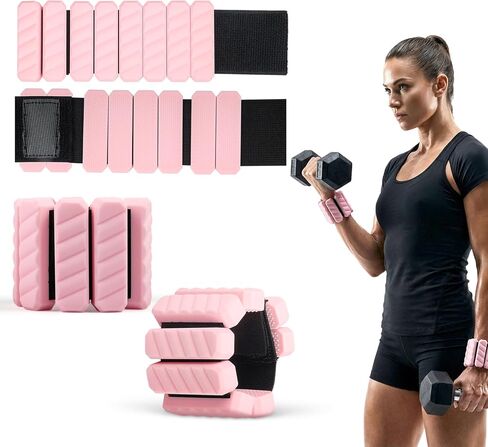 Lightweight Wearable Weights, 1lb Total (1/2 lb Each), Silicone Adjustable Wrist and Ankle Weights for Walking, Yoga & Pilates in Kuwait