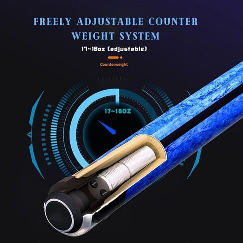 Carbon Fibre Billiard Cue, 11.8mm Head, 17.5-17.6oz (Without Weighted Screws), Billiards, 1/2 Handmade Straight, Suitable for Ball Games/Black Eight, Nine-Ball in Saudi Arabia