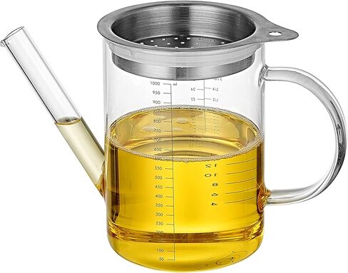 فاصل المرق الزجاجي هايبر سبيس مع غطاء فلتر، فاصل الدهون، فاصل الدواجن، حجم 4 أكواب أو 1000 مل in Kuwait