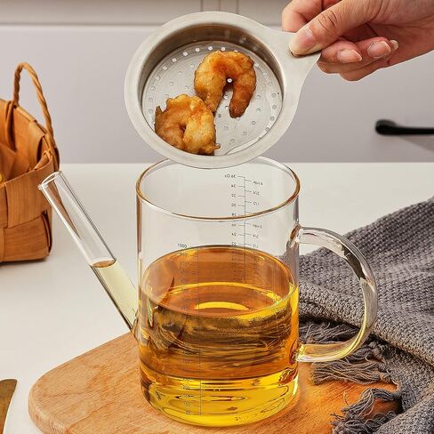 فاصل المرق الزجاجي هايبر سبيس مع غطاء فلتر، فاصل الدهون، فاصل الدواجن، حجم 4 أكواب أو 1000 مل in Kuwait