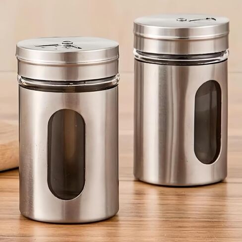 Stainless Salt and Pepper Shaker, Moisture Proof, Perfect for Cooking, Picnic, BBQ, Spice Shakers, kitchen Utensils, 1pack in Saudi Arabia