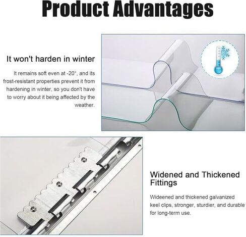 ستارة باب شريطية شفافة من مادة PVC - ستارة بوابة معزولة مقاومة للرياح للفريزر والمبرد - مصاريع خصوصية متينة من الفينيل للمنزل والمول والمستودع (عرض 150 × ارتفاع 240 سم / 59.05 × 94.49 بوصة) in Kuwait