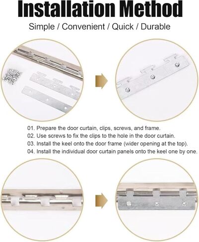PVC Strip Door Curtain Kit - Insulated Freezer & Outdoor Waterproof Door Curtains, Anti-Snow & Wind Protection, Perfect for Balconies & Doorways (W165xH200cm/64.96x78.74in) in Kuwait