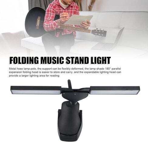 مصباح قراءة LED بضوء البيانو قابل لإعادة الشحن مع 3 مستويات سطوع 28 مصباح LED USB شحن خرطوم معدني مرن لحامل الموسيقى in Kuwait