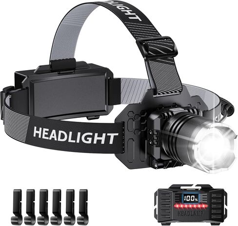 مصباح أمامي مشرق فائق القابلة لإعادة الشحن 2000 ، 7 أوضاع مصباح رأس ، مصباح رأس قابل للتكبير للجبه in Kuwait