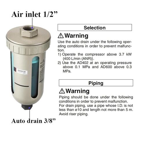 AD402-04 AD402 سلسلة هوائي التلقائي استنزاف صمام التلقائي استنزاف خزان الغاز ضاغط الهواء تصفية فصل المياه النفط in Kuwait