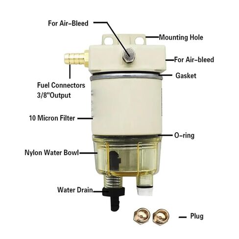 R12T فاصل مياه زيتية توربو فلتر المحرك NPT ZG1/4-19 لـ 140R 120AT S3240 R12S R12P in Kuwait