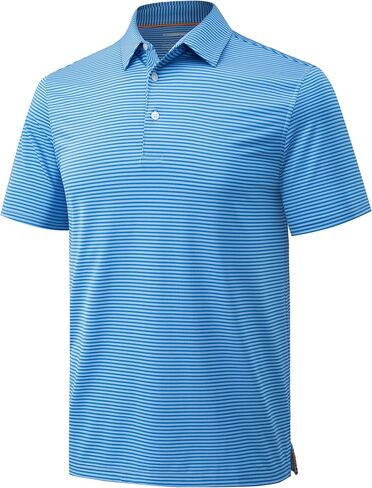 MAGCOMSEN Mens Polo Shirts Short Sleeve Striped Athletic Golf Polos UPF 30+ Dry Fit Casual Performance Collared Shirts in Saudi Arabia