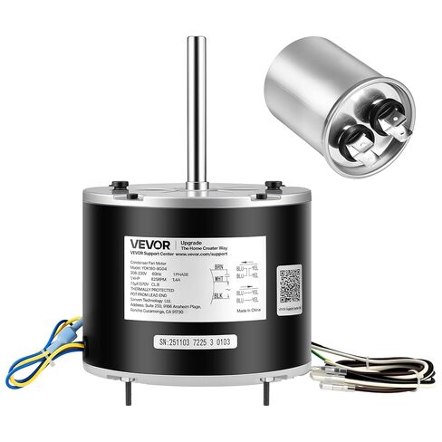 محرك مروحة مكثف VEVOR مع مكثف، 1/4HP 825RPM 208-230V، متوافق مع GE Genteq 5KCP39LFBE31S 5KCP39LFY534AS، Lennox 12Y65 (92W75)، Carrier HC39GE242 HB39GQ232، Amana Janitrol 0131M00014PS in Saudi Arabia