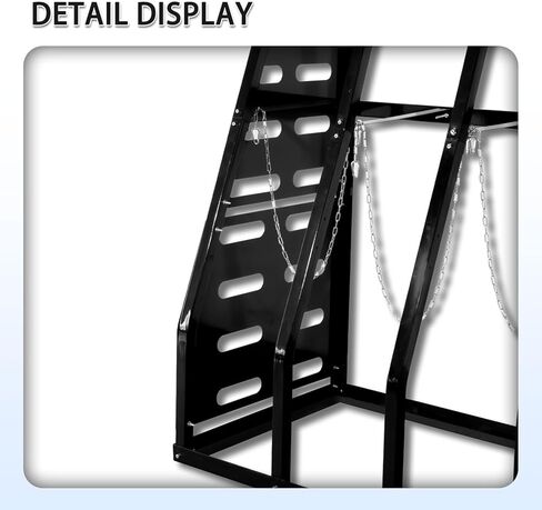 Steel Vertical Long Parts Storage Rack, Lumber Storage Rack 1500 LBS Capacity, Heavy Duty Standing Bar Rack with Safety Chain for Garage Workshop Factory, 4 Bays, Black, in Saudi Arabia