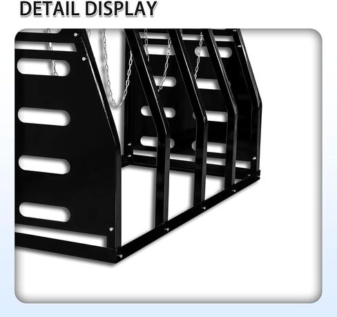 Steel Vertical Long Parts Storage Rack, Lumber Storage Rack 1500 LBS Capacity, Heavy Duty Standing Bar Rack with Safety Chain for Garage Workshop Factory, 4 Bays, Black, in Saudi Arabia
