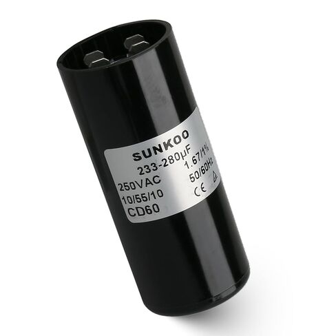 CD60 Motor Start Capacitor, 124–149 uF, 220–250VAC, 50/60Hz, Round Start Capacitor for AC Motor, Air Compressor, Well Pump, Pool Pump in Kuwait