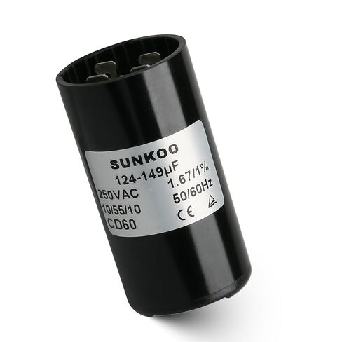 CD60 Motor Start Capacitor, 124–149 uF, 220–250VAC, 50/60Hz, Round Start Capacitor for AC Motor, Air Compressor, Well Pump, Pool Pump in Saudi Arabia