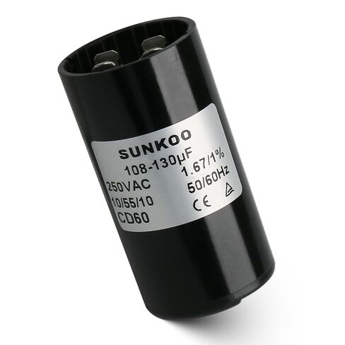 CD60 Motor Start Capacitor, 124–149 uF, 220–250VAC, 50/60Hz, Round Start Capacitor for AC Motor, Air Compressor, Well Pump, Pool Pump in Saudi Arabia