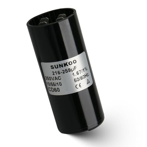 CD60 Motor Start Capacitor, 124–149 uF, 220–250VAC, 50/60Hz, Round Start Capacitor for AC Motor, Air Compressor, Well Pump, Pool Pump in Saudi Arabia
