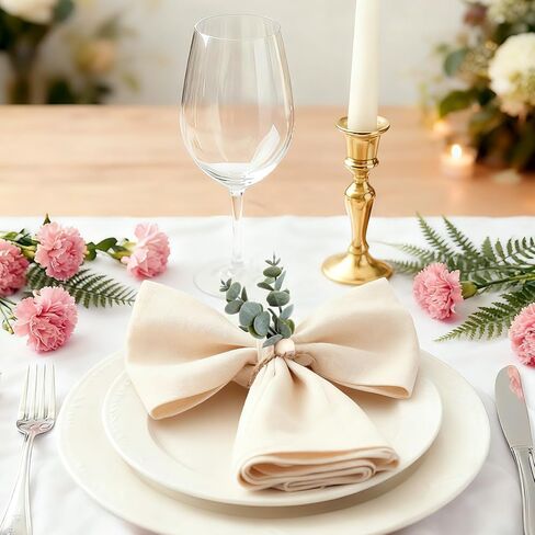 Set of 15 Artificial Green Eucalyptus Leaf Napkin Rings, Rustic Napkin Ring Set, Elegant Table Decor, Suitable for Thanksgiving, Halloween, Easter, Weddings in Saudi Arabia