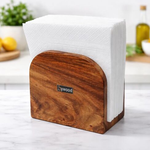 Napkin Holder for Table, Modern Brown Rosewood, Minimalist Design, Vertical Standing Paper Napkin Storage in Saudi Arabia