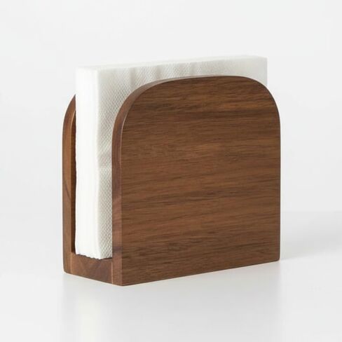 Napkin Holder for Table, Modern Brown Rosewood, Minimalist Design, Vertical Standing Paper Napkin Storage in Saudi Arabia