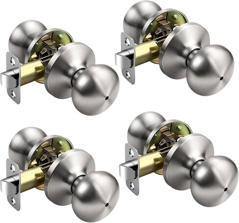 KNOBWELL 6 Pack Oil Rubbed Bronze Privacy Door Knobs, Bedroom and Bathroom Door Knob Door Lockset, Interior Door Use in Saudi Arabia