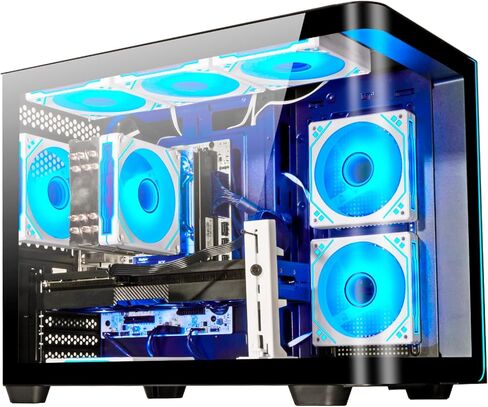 Gaming PC Desktop,AMD Ryzen 7 8700F 4.1 GHz（5.0GHz Turbo）,GeForce RTX 5060(8G) GDDR7,32GB DDR5 RAM,1TB NVMe SSD,Supports,650W PSU,RGB Fans,Seaview-Style PC case (White) in Kuwait