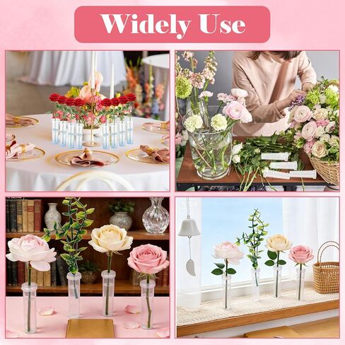 DAJAVE 100 Pack Floral Water Tubes 60 ML 4.3 Inch Plastic Water Tubes for Flowers, Clear Flower Vials with Caps for Fresh Flower Arrangements in Saudi Arabia