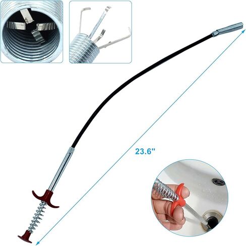 Flexible Grabber Tool, Kitchen Bathroom Tub Clogged Drains Opener Suitable for Sink, Shower, Bathtub, Dryer Vent Cleaning in Saudi Arabia