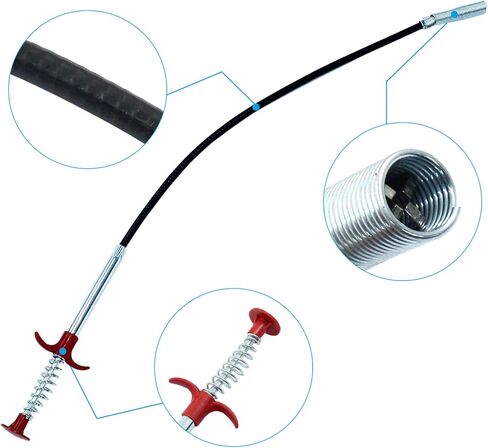 Flexible Grabber Tool, Kitchen Bathroom Tub Clogged Drains Opener Suitable for Sink, Shower, Bathtub, Dryer Vent Cleaning in Saudi Arabia