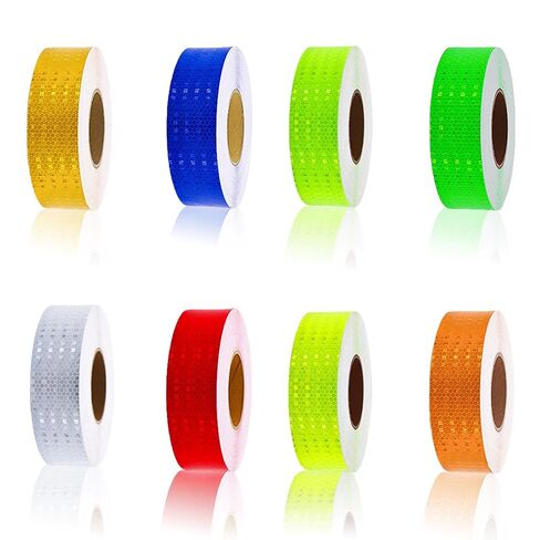 8 Rolls of 8 Colors High-Visibility Reflective Tape Safety Reflective Stickers - Waterproof Self-Adhesive Safety Stickers for Outdoor Nighttime Visibility, Trailers, Clothing, Vehicles (1 in x 80 ft.) in Saudi Arabia
