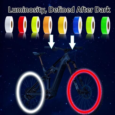 8 Rolls of 8 Colors High-Visibility Reflective Tape Safety Reflective Stickers - Waterproof Self-Adhesive Safety Stickers for Outdoor Nighttime Visibility, Trailers, Clothing, Vehicles (1 in x 80 ft.) in Saudi Arabia