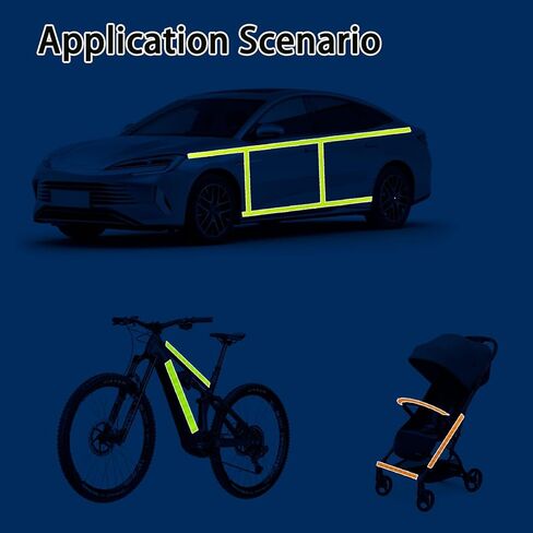 8 Rolls of 8 Colors High-Visibility Reflective Tape Safety Reflective Stickers - Waterproof Self-Adhesive Safety Stickers for Outdoor Nighttime Visibility, Trailers, Clothing, Vehicles (1 in x 80 ft.) in Saudi Arabia