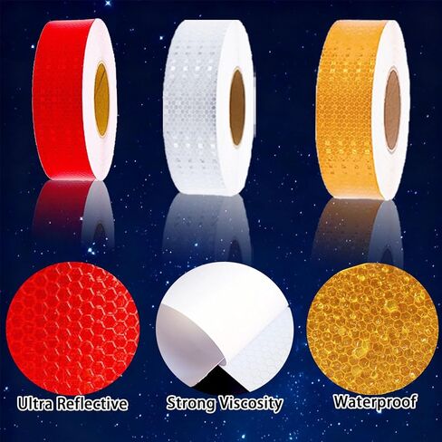 8 Rolls of 8 Colors High-Visibility Reflective Tape Safety Reflective Stickers - Waterproof Self-Adhesive Safety Stickers for Outdoor Nighttime Visibility, Trailers, Clothing, Vehicles (1 in x 80 ft.) in Saudi Arabia