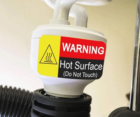 Wootile 1 x 2 Inch Hot Surface Warning Labels - Do Not Touch, Caution - 500 Red Fluorescent Hot Flame Stickers - Waterproof Vinyl Labels in Saudi Arabia