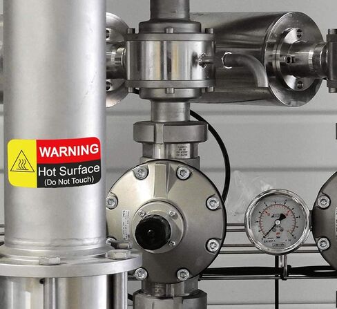Wootile 1 x 2 Inch Hot Surface Warning Labels - Do Not Touch, Caution - 500 Red Fluorescent Hot Flame Stickers - Waterproof Vinyl Labels in Saudi Arabia