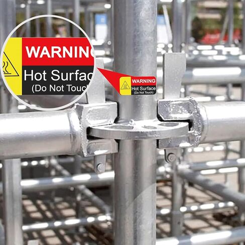 Wootile 1 x 2 Inch Hot Surface Warning Labels - Do Not Touch, Caution - 500 Red Fluorescent Hot Flame Stickers - Waterproof Vinyl Labels in Saudi Arabia