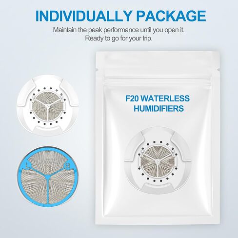 Waterless Humidifiers for Humidx F20 Compatible with Air Mini Device, IBEET Replacement Cartridges for Airfit F20 & for Airtouch F20 to Capture Moisture & Improve Comfort, 6 Pack in Saudi Arabia