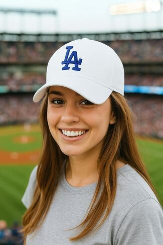 Officially Licensed Los Angeles Baseball White LA Sports Hat Classic Primary Home Team Logo Adjustable Royal Blue Embroidered Structured MVP Ball Cap in Saudi Arabia