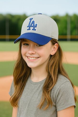 Officially Licensed Los Angeles Youth Boys Girls Baseball Hat Classic Two Tone Royal Blue - Gray Home Team Logo MVP Embroidered Kids Sports Ball Cap in Saudi Arabia