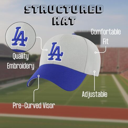 Officially Licensed Los Angeles Youth Boys Girls Baseball Hat Classic Two Tone Royal Blue - Gray Home Team Logo MVP Embroidered Kids Sports Ball Cap in Saudi Arabia