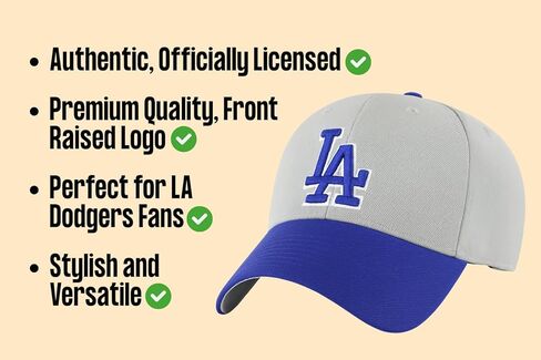Officially Licensed Los Angeles Youth Boys Girls Baseball Hat Classic Two Tone Royal Blue - Gray Home Team Logo MVP Embroidered Kids Sports Ball Cap in Saudi Arabia