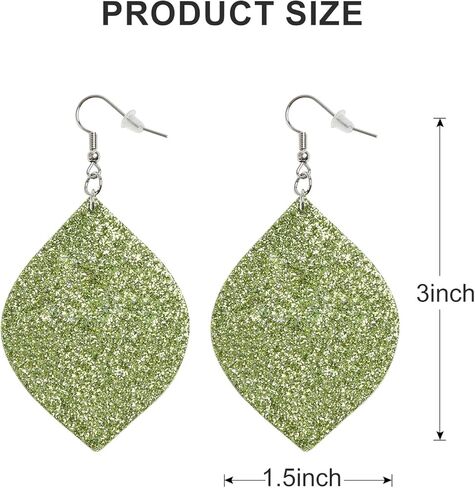 Christmas Glitter Dangle Earrings for Women Green Monster Teardrop Earrings in Kuwait
