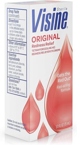 Visine Original Redness Reliever Eye Drops - 0.5 oz, Pack of 2 in Kuwait