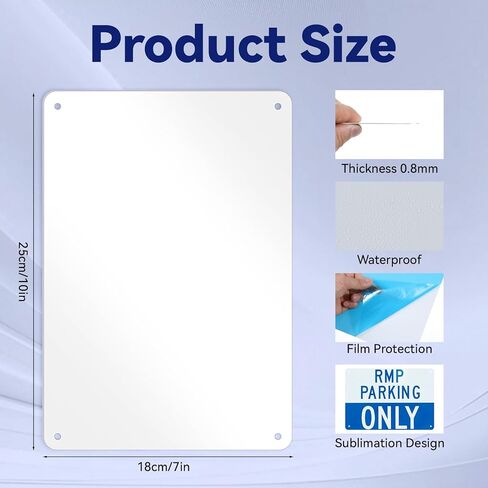 10 Pack White Blank Metal Sign, 10 x 7 Inches Rust Free Blank Aluminum Sign, White Color Blanks Signs, Aluminum Blanks Metal Signs, Easy Mounting, Indoor/Outdoor Use in Saudi Arabia